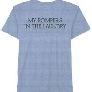 Hybrid Blue Mens Graphic-Print My Rompers in the Laundry Crew Neck T-Shirt Small